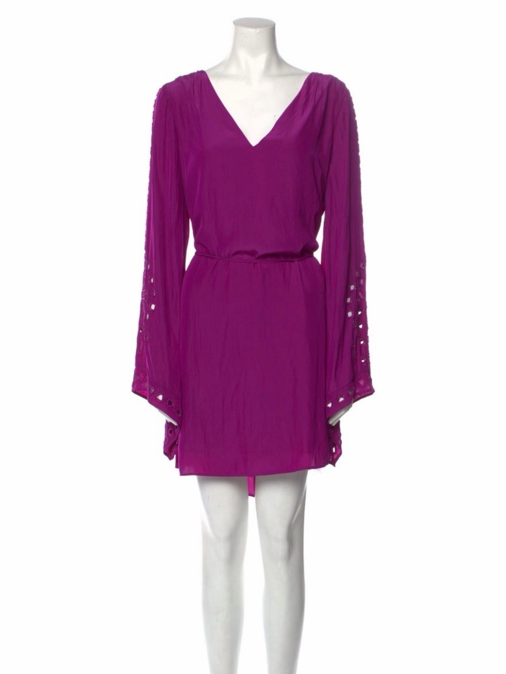 Ramy Brook V-Neck Long Sleeve Tunic Dress in Magenta